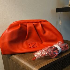 Badgley Mischka Vibrant Orange Vegan Clutch - NWT